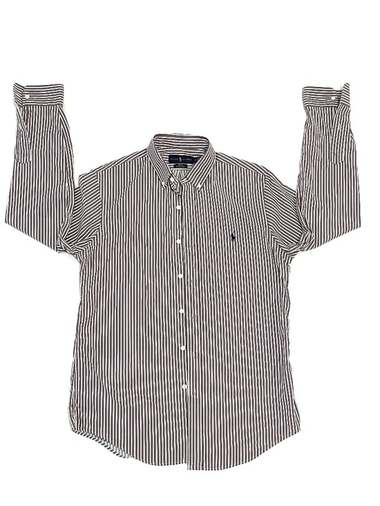 Ralph Lauren Slim Fit Performance Button Down | Size:Medium | Color: Burgundy - Picture 2 of 11